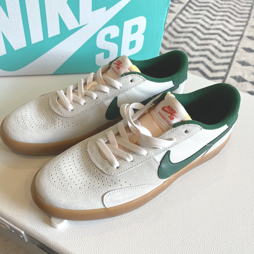 Nike SB Heritage Vulc Sail Gorge Green Mens 8.5 Womens 10 CD5010-104 Gum Sole - Picture 3 of 8